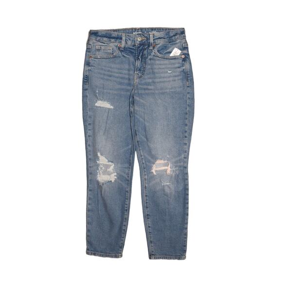 OLD NAVY NEW $55 Ripped/Distressed High Rise O.G. Straight Stretch Denim Jean 4P - Picture 1 of 3
